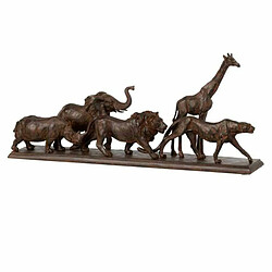 Paris Prix Statue Déco 5 Animaux 51cm Marron 