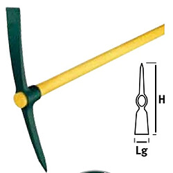 LEBORGNE - Pioche jardin et terrassier douille ronde 2kg manche bois