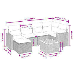 Avis Maison Chic Salon de jardin avec coussins 7 pcs, Ensemble Tables et chaises de jardin, beige résine tressée -GKD353486