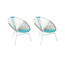 Beliani Lot de 2 chaises Blanc ACAPULCO