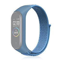 Wewoo Bracelet pour montre connectée Smartwatch en tissé nylon Xiaomi Mi Band 3/4 bleu 