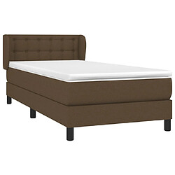 Avis Maison Chic Structures de lit + matelas,Lit à sommier tapissier avec matelas Marron foncé 100x200 cm -MN78293