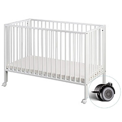 tiSsi Lit d'enfant pliable Blanc