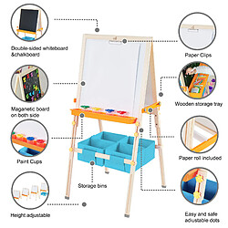 Tableau évolutif chevalet enfant en bois multifonction 3 en 1 avec rangement bleu fille garçon mixte Teamson Kids TK-FB028G pas cher