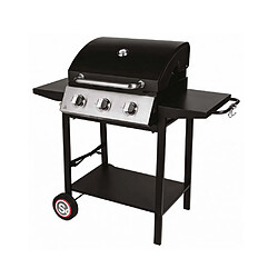 Barbecue gaz sur pied 3 feux 10.500w noir - 335541 - SOMAGIC