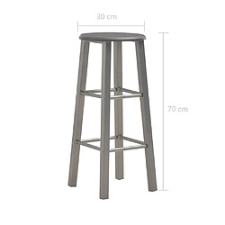 vidaXL Tabourets de bar lot de 2 anthracite MDF pas cher