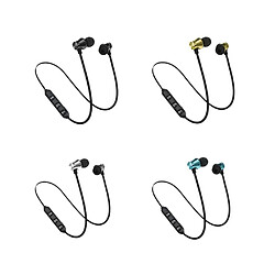 GUPBOO Casque de course sans fil Bluetooth sport casque magnétique avec micro casque antibruit actif pour téléphones et Mu pas cher