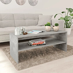 vidaXL Table basse Gris béton 100x40x40 cm Bois d’ingénierie 