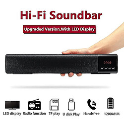 Universal TV Barre de son Bluetooth haut-parleur portable Subwoofer sans fil Stereo Player sans fil | Soundbar (Noir)