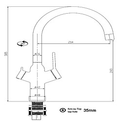 VIZIO Robinet de cuisine 4 Voies chromé bec pivotant 360° pour filtres à eau/gazéification