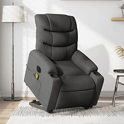 Maison Chic Fauteuil Relax pour salon, Fauteuil inclinable de massage électrique Gris foncé Tissu -GKD10321