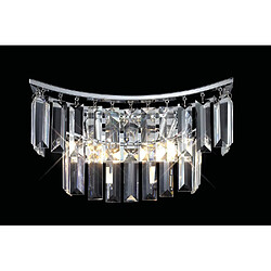 Luminaire Center Applique murale Gianni 2 Ampoules chrome poli/cristal