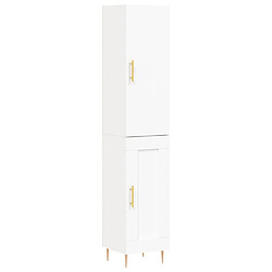 Maison Chic Buffet,Meuble de Rangement,commode pour salon,Cuisine Blanc 34,5x34x180 cm Bois d'ingénierie -MN22972