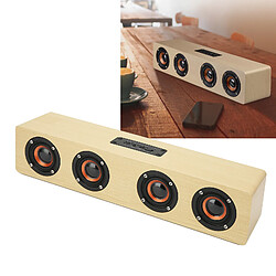 Avis ComfortXL Enceinte bluetooth en bois stéréo avec appels mains libres, basses puissantes, enceinte sans fil de bureau pour téléphone portable et ordinateur - grain de bois jaune