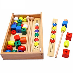 Totalcadeau Jeu perles à enfiler reconstitution d'image Montessori