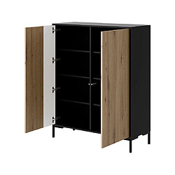 Avis Bestmobilier Cambridge - buffet haut - bois et noir - 129 cm