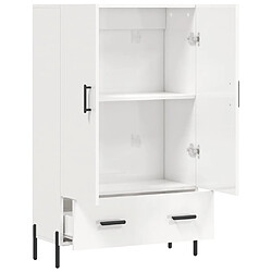 Acheter vidaXL Buffet haut blanc brillant 69,5x31x115 cm bois d'ingénierie