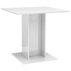 vidaXL Table à manger blanc brillant 80x80x75 cm bois d'ingénierie