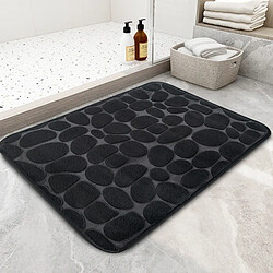 LUUCOZK Tapis de bain antidérapants absorbants à séchage rapide pour salle de bain - Noir-40 x 60CM