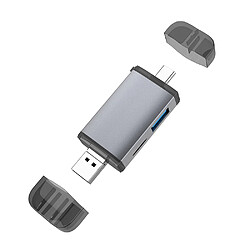 Lecteur de carte 6 en 1 USB Type-C Micro USB & USB 2.0 Combo vers lecteur de carte TF / SD à 2 emplacements Adaptateur de carte US415