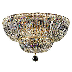 MAYTONI Plafonnier semi-encastré doré antique et cristal, 12 lumières, E14