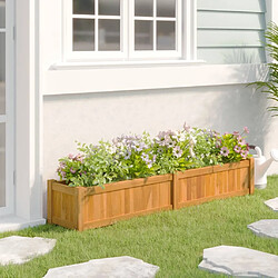 Maison Chic Jardinière,Lit surélevé - Bac à fleurs - pot de fleur 150x30x25 cm bois massif de teck -GKD42568