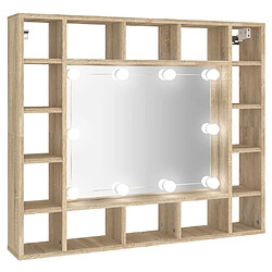 vidaXL Armoire de miroir avec LED Chêne sonoma 91x15x76,5 cm