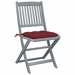 Maison Chic Lot de 6 Chaises pliables d'extérieur avec coussins | chaises de jardin | Fauteuil Relax Bois d'acacia -GKD46604