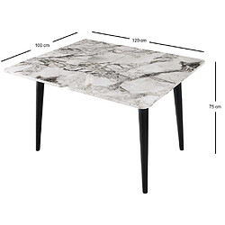 Acheter Hanah Home Table de repas extensible Dolunay noir, blanc marbré.