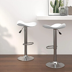 vidaXL Tabourets de bar lot de 2 blanc acier chromé et cuir artificiel 