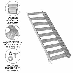 Monstershop Escalier Caillebottis à 9 Marches - 240 x 900mm