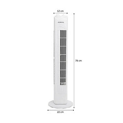 Ventilateur colonne OCEANIC - 45W - Hauteur 78 cm - 3 vitesses - Oscillant - Minuterie - Blanc