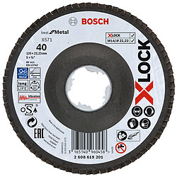 BOSCH Disque à lamelles déportés X-LOCK X571 125mm - Best for Metal (125 mm - grain 120)