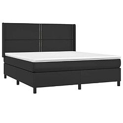 Avis vidaXL Sommier à lattes de lit matelas LED Noir 180x200cm Similicuir