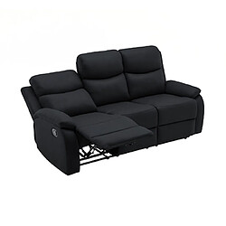 Mes Ensemble 2 canapés + fauteuil relax manuel en PU noir - ZOLARA pas cher