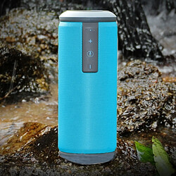 Wewoo Enceinte Bluetooth étanche bleu Haut-Parleur Stéréo 4.0 Étanche, avec Micro Intégré, Support mains-libres & Aux-in & Carte TF & NFC & FM & MP3, Distance Bluetooth: 10m