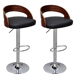 vidaXL Tabourets de bar lot de 2 bois courbé 