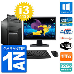 PC Tour Lenovo M93p Ecran 19" Intel i3-4130 RAM 32Go Disque 1To Windows 10 Wifi · Occasion 