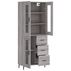 Avis vidaXL Buffet haut Sonoma gris 69,5x34x180 cm Bois d'ingénierie