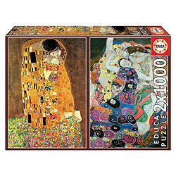 Educa Borras Puzzle 2 x 1000 pcs - Le baiser + La vierge - Gustav Klimt 