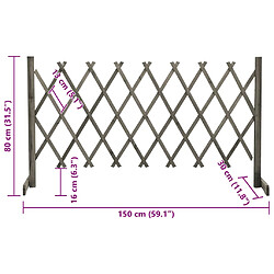 vidaXL Clôture en treillis de jardin Gris 150x80 cm Bois de sapin pas cher