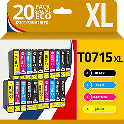 123Consommables Pack 20 Cartouches compatibles EPSON T0715XL 