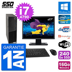 PC Lenovo M83 SFF Ecran 27" Intel i7-4790 RAM 16Go SSD 240Go Windows 10 Wifi · Occasion 