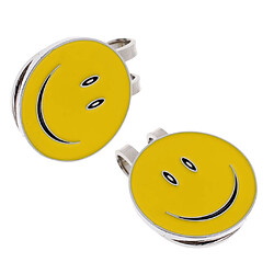 2pcs Magnetic Clip De Chapeau Marqueur De Balle De Golf Smiley Rond Cadeau Golfeur Marqueur de balle de golf