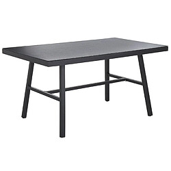 Beliani Table de jardin 150 x 90 cm Verre Noir CANETTO