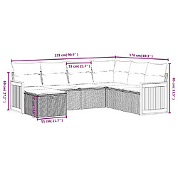 Avis Maison Chic Salon de jardin avec coussins 7 pcs, Ensemble Tables et chaises de jardin, beige résine tressée -GKD399435