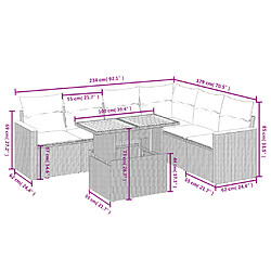 Acheter vidaXL Salon de jardin avec coussins 7 pcs gris résine tressée