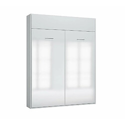 Acheter Inside 75 Armoire lit escamotable DYNAMO SOFA façade blanc brillant canapé rouge 160*200 cm