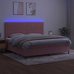 Avis vidaXL Sommier à lattes de lit matelas et LED Rose 200x200 cm Velours