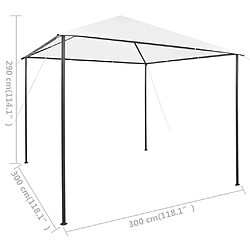 Maison Chic Tonnelle | Pergola 3x3x2,9 m Blanc 180 g/m² -GKD63527 pas cher